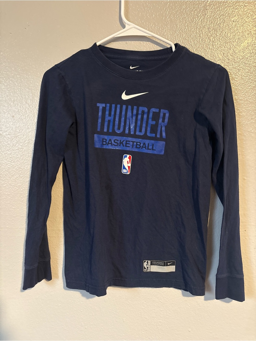 ⚡ Nike Youth OKC Thunder Long Sleeve Graphic Shirt Navy Blue 🏀